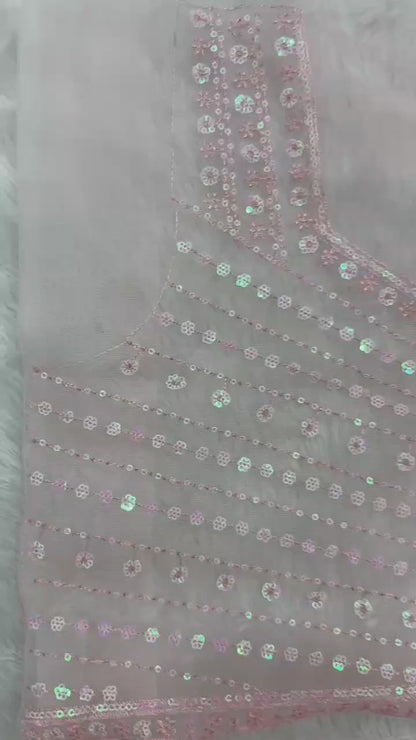 Blush Pink Butterfly Net Sequin Saree