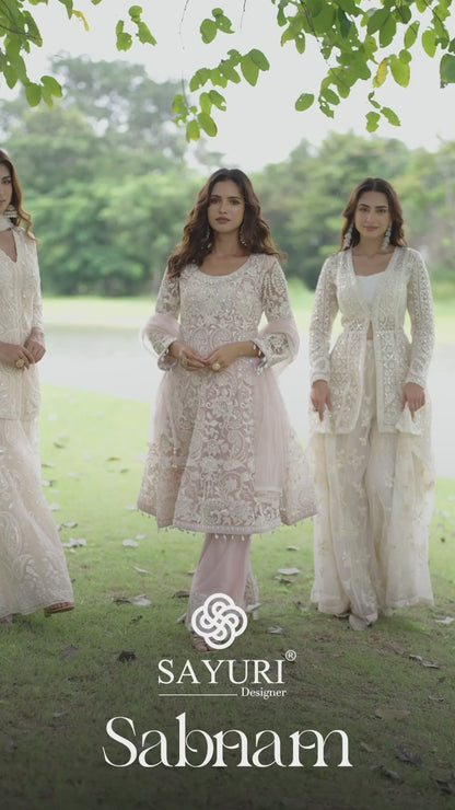 Gorgeous Premium Net Beads Embroidered Festive Plazzo Set