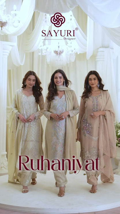 Delicate Floral Threadwork Stitched Suit