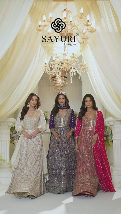 Regal tradition with modern sophistication Anarkali cut gown