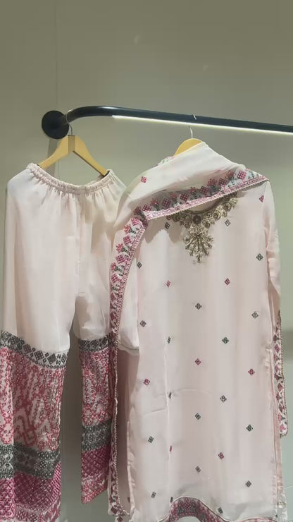 Festive Sharara Set with sophisticated pastel palette