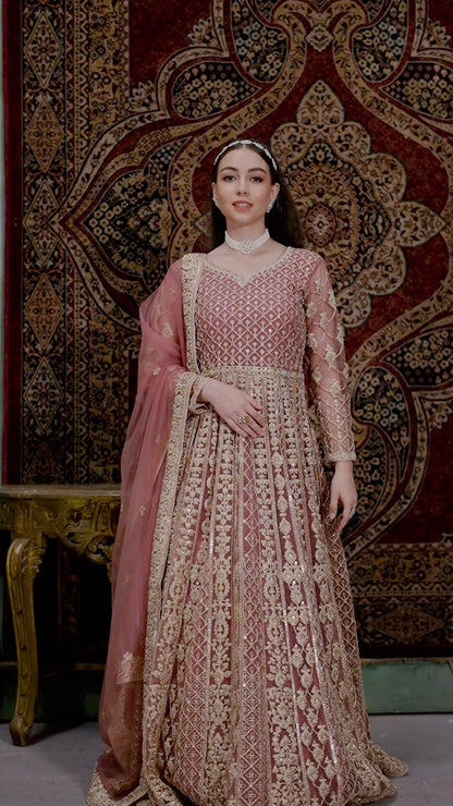 Regal Elegance Anarkali Gown with Dupatta