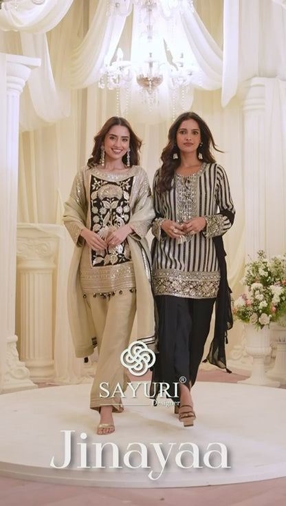 Premium Beads Embroidered Ethnic Suit Set – Farsi Plazo & Dhoti | Rasvika