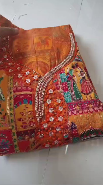 Heavy Viscose Salwar Suit with Handwork & Nazmin Dupatta