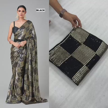 New Bollywood BlockBuster SEQUINS Saree